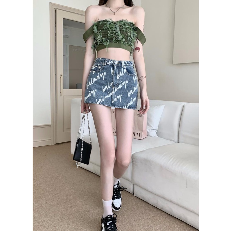 HUANG YOYO Quần Jeans Dài Lưng Cao Thời Trang Hàn Quốc Cho Nữ/quần váy/chân váy chu a