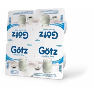   Siêu Rẻ  Sỉ thùng sữa chua trắng Gotz 48 hộp x 75gr date 