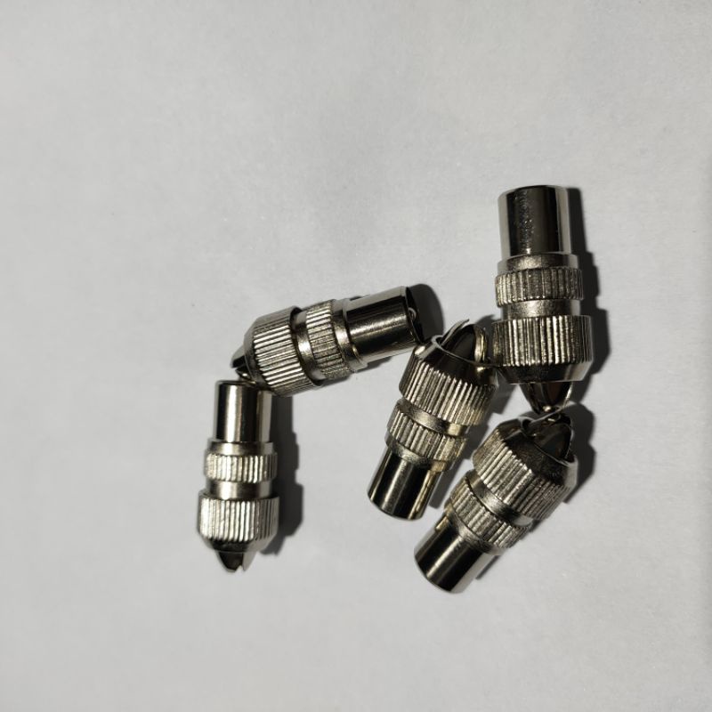 Combo 3 Đầu jack nối ăng ten, rắm cắm TV 9.5, Jack RF bằng inox loại đẹp , giắc cắm đực