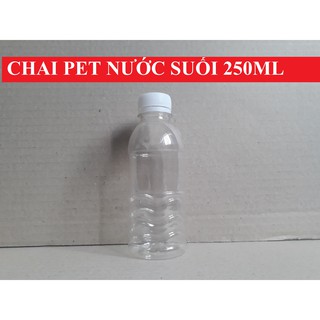 CHAI NHỰA 250ML- CHAI NHỰA PET CHAI ĐỰNG NƯỚC SUỐI NƯỚC DÂM NẮP VẶN