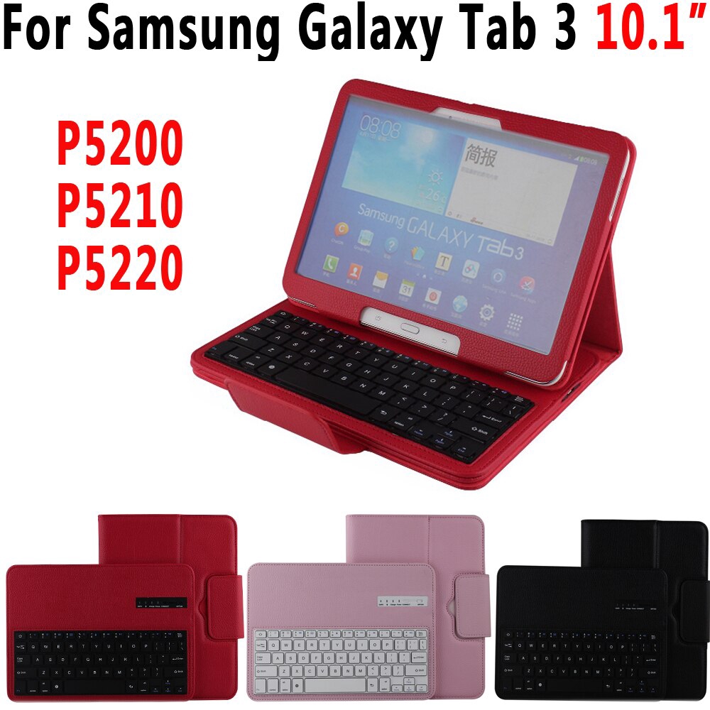 Bao Da Kèm Bàn Phím Bluetooth Cho Samsung Galaxy Tab3 Tab 3 10.1 P5200 P5210 P5220 Tablet Funda