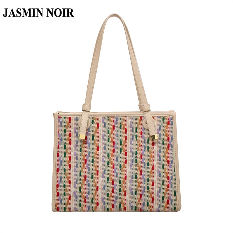 JASMIN NOIR Túi Đeo Chéo Nắp Gập Vải Bạt Thời Trang Nữ Đơn Giản
