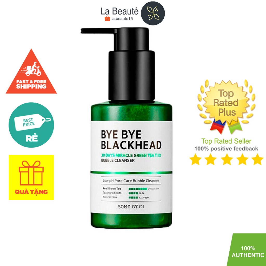 Sữa Rửa Mặt Loại Bỏ Mụn Đầu Đen 120gr - Some By Mi Bye Bye Blackhead 30 Days Miracle Green Tea Cleanser