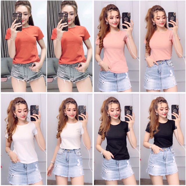 ÁO THUN THÁI ÔM BODY CỔ TRÒN TAY NGẮN (hàng loại 1)