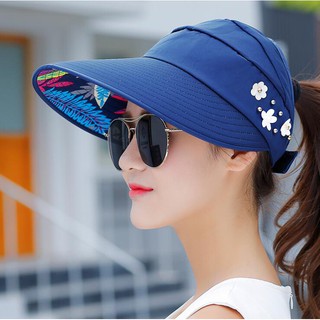 Mũ che nắng đi biển hở chóp gấp gọn kiểu Nhật