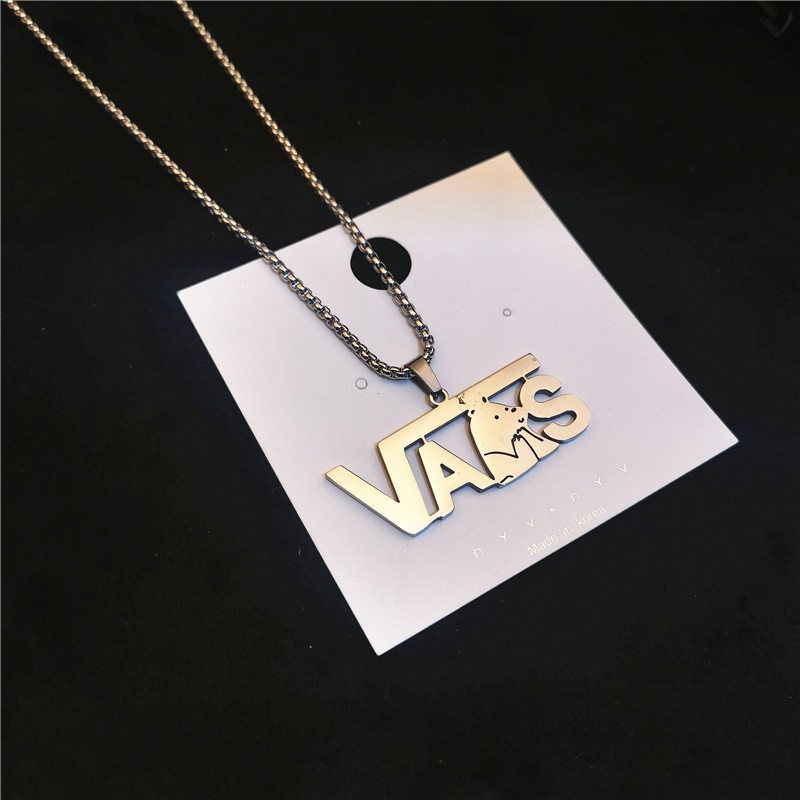 Dây Chuyền Vòng Cổ Chữ VANS - THRASHER Ngọn Lửa Phong Thép Titan Hiphop - VC018