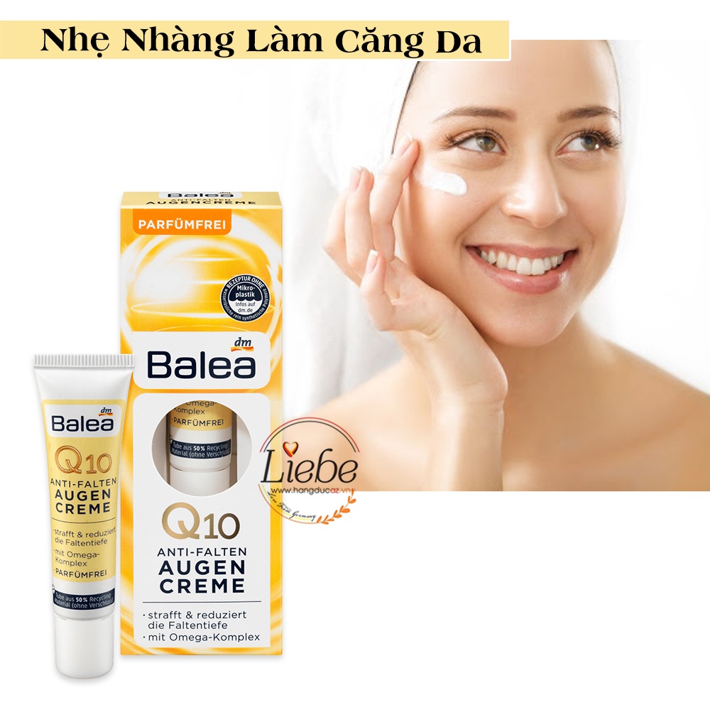 Kem dưỡng da vùng mắt Balea Q10 Anti-Falten Augencreme 15 ml