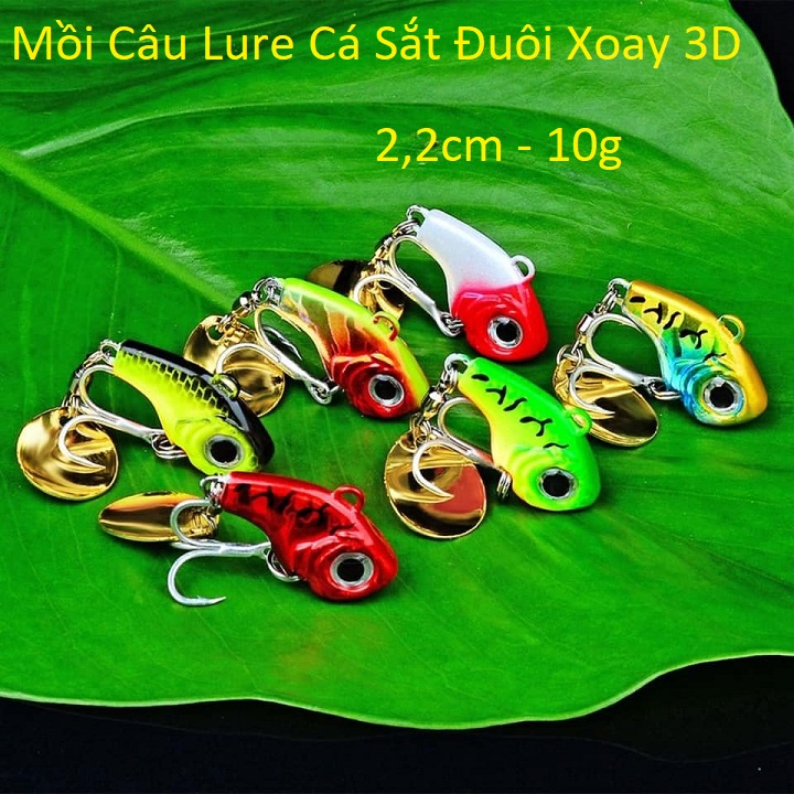 Mồi Câu Lure Cá Sắt Đuôi Xoay 3D