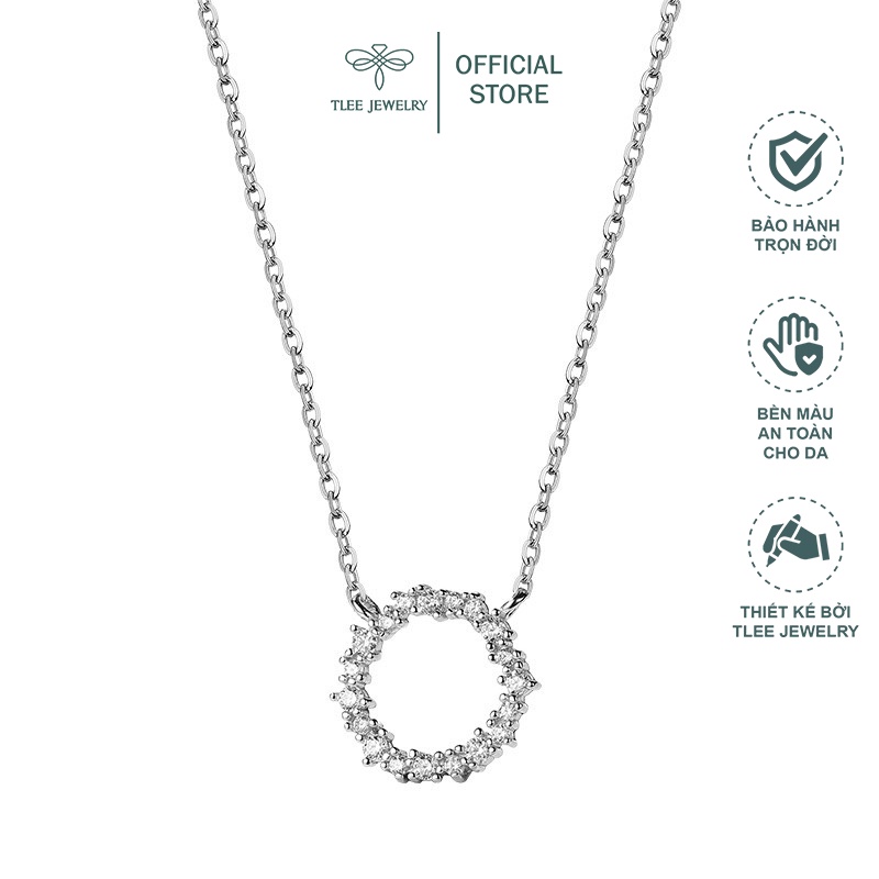 Dây chuyền bạc nữ TLEE tròn đính đá cao cấp TleeJewelry D0114