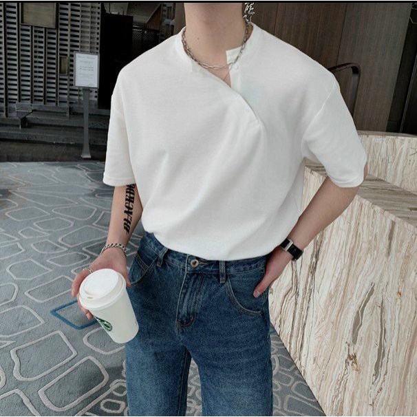 Áo thun Stee Style Cổ xéo NO LIMITED CVC - Giá sỉ Unisex
