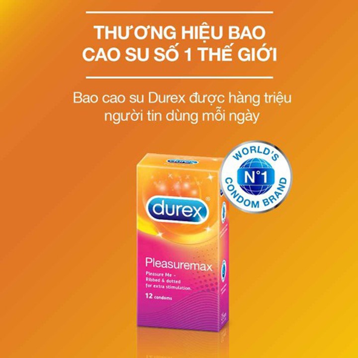 Combo Bao Cao Su Durex Pleasuremax Gân Gai 12 Cái Và 1 Gel Bôi Trơn Classic 50ML