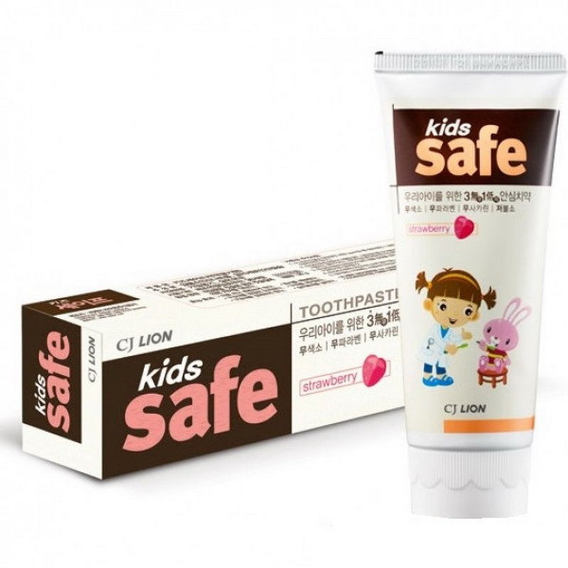 Kem Đánh Răng Cho Bé Hương Trái Cây Thươm Mát Kids Safe Lion 90g (100% Korea)