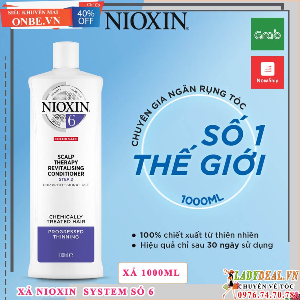 NIOXIN 6 | Dầu Xả Nioxin 6 Dành Cho Tóc Hay Tạo Kiểu, Thưa Mỏng Và Rụng Nhiều 1000ml | LADYDEAL.VN