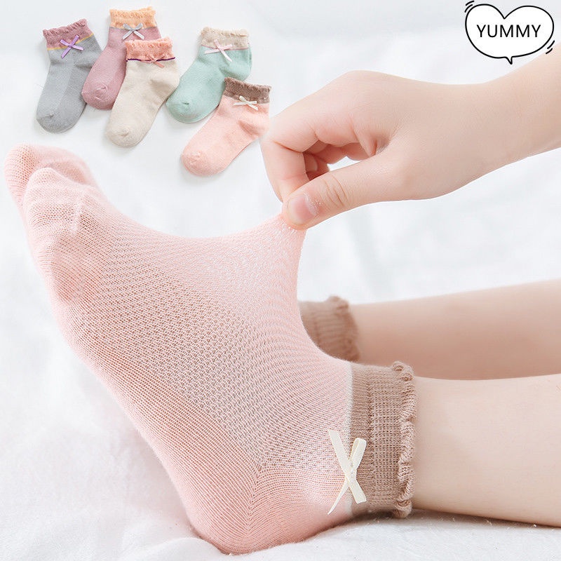 Set 5 Đôi Vớ Cotton Mỏng Thoáng Khí Thấm Hút Mồ Hôi Thời Trang Mùa Hè Dành Cho Trẻ 2022