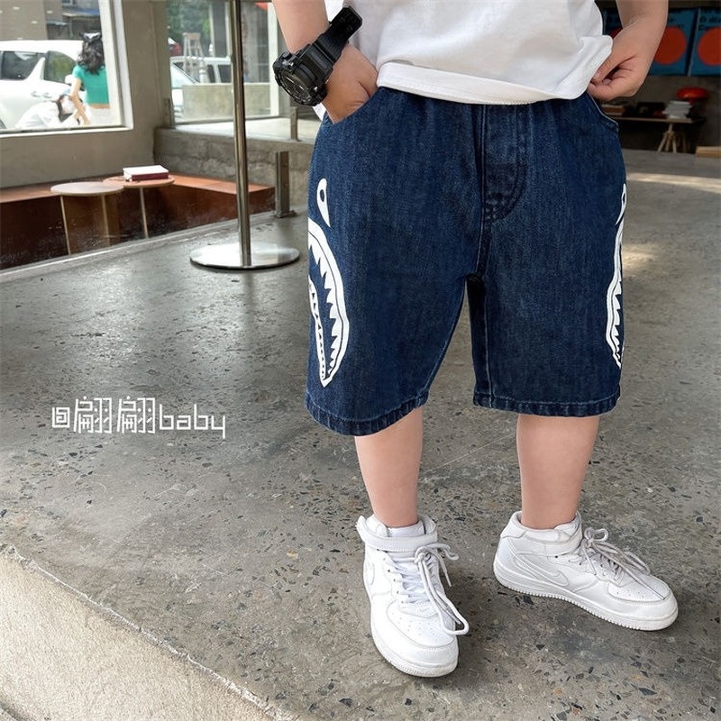Quần Short Jean Cotton Dáng Rộng Thiết Kế Mới Năng Động Thời Trang Mùa Hè Dành Cho Bé Trai