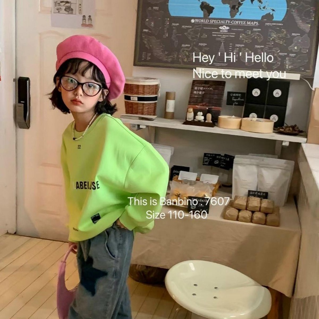 Áo sweater Banbino dài tay cho bé size đại 25-50kg áo khoác bé trai, bé gái chất cotton cao cấp 5 tuổi đến 18 tuổi T2