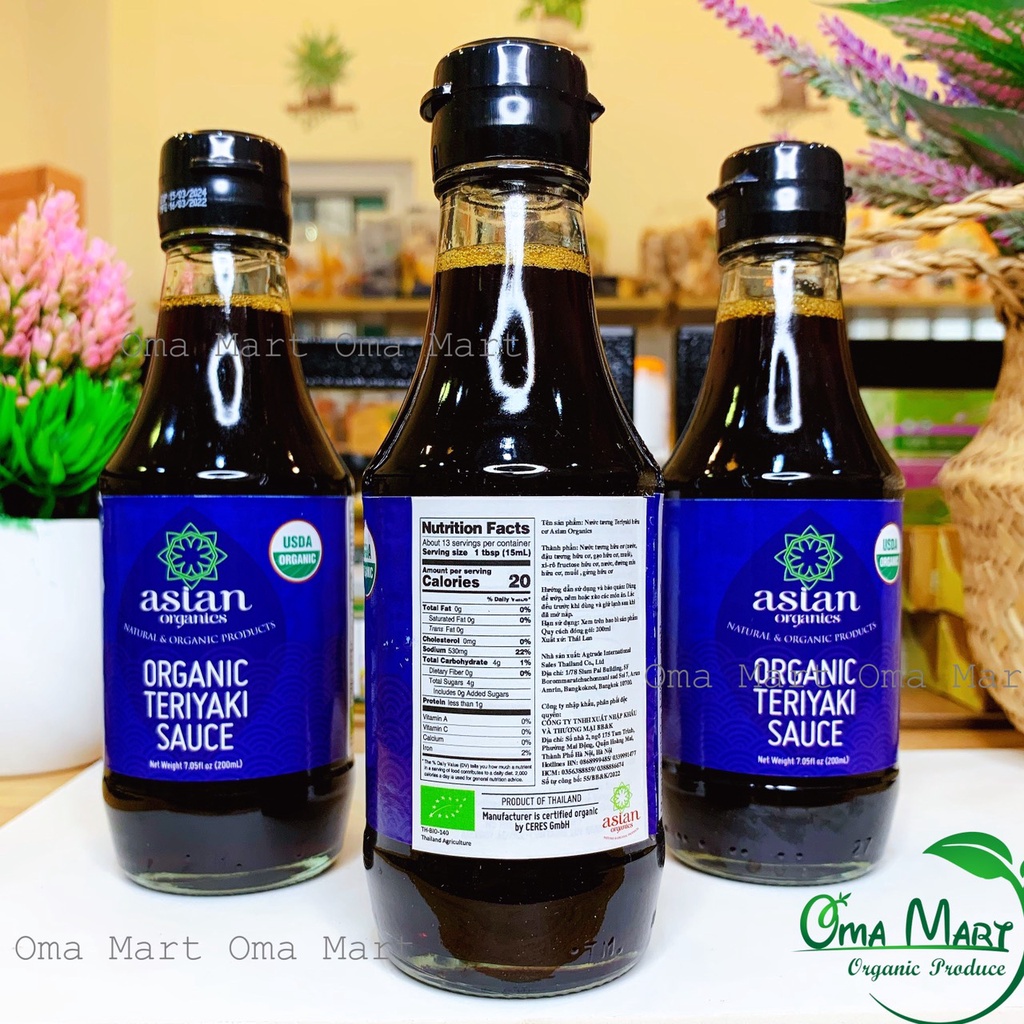 Nước tương Teriyaki hữu cơ Asian Organics 200ml