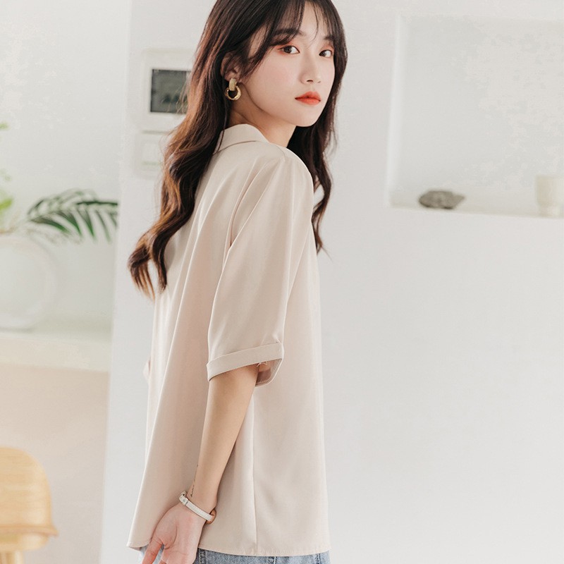 Áo sơ mi nữ kiểu cổ vest Chunxuu, thiết kế đơn giản trẻ trung - SK06