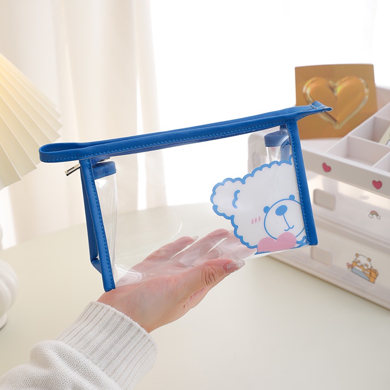 Túi Đựng Bút Bằng pvc Trong Suốt In Họa Tiết Hoạt Hình Đơn Giản Và Dễ Thương