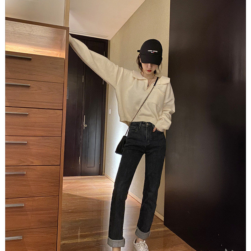 Áo Sweater dáng rộng cổ chữ V phong cách cổ điển Hàn Quốc | BigBuy360 - bigbuy360.vn