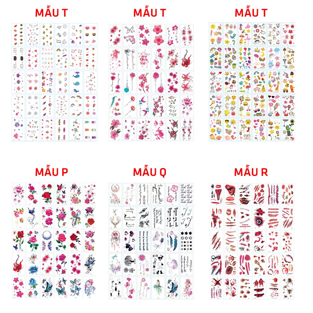 Combo 3000 Tờ Hình Xăm Dán Tattoo Xăm Nước Tha Thu