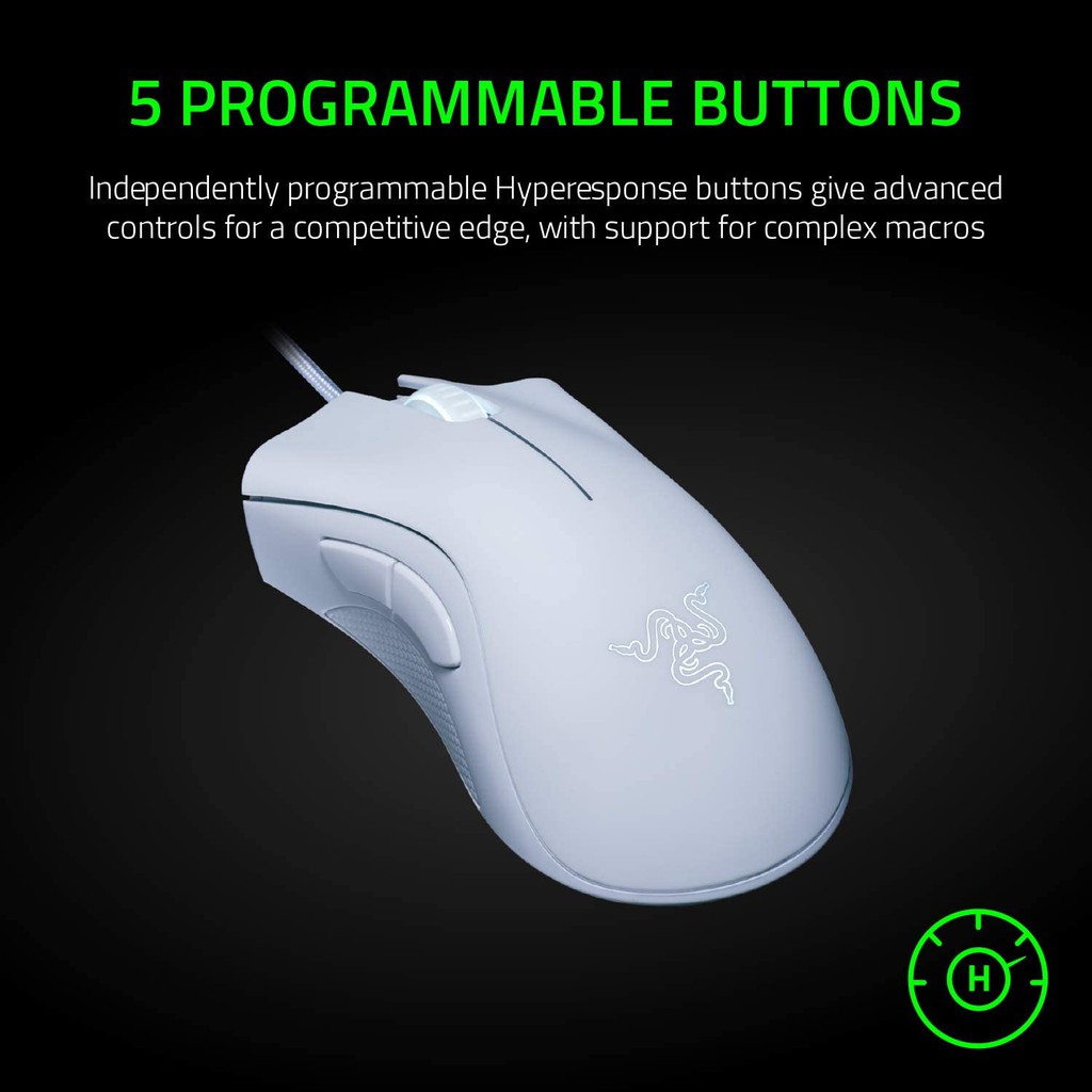 Chuột Razer DeathAdder Essential White Edition - Ergonomic Wired Gaming Mouse - FRML Packaging_RZ01-03850200-R3M1