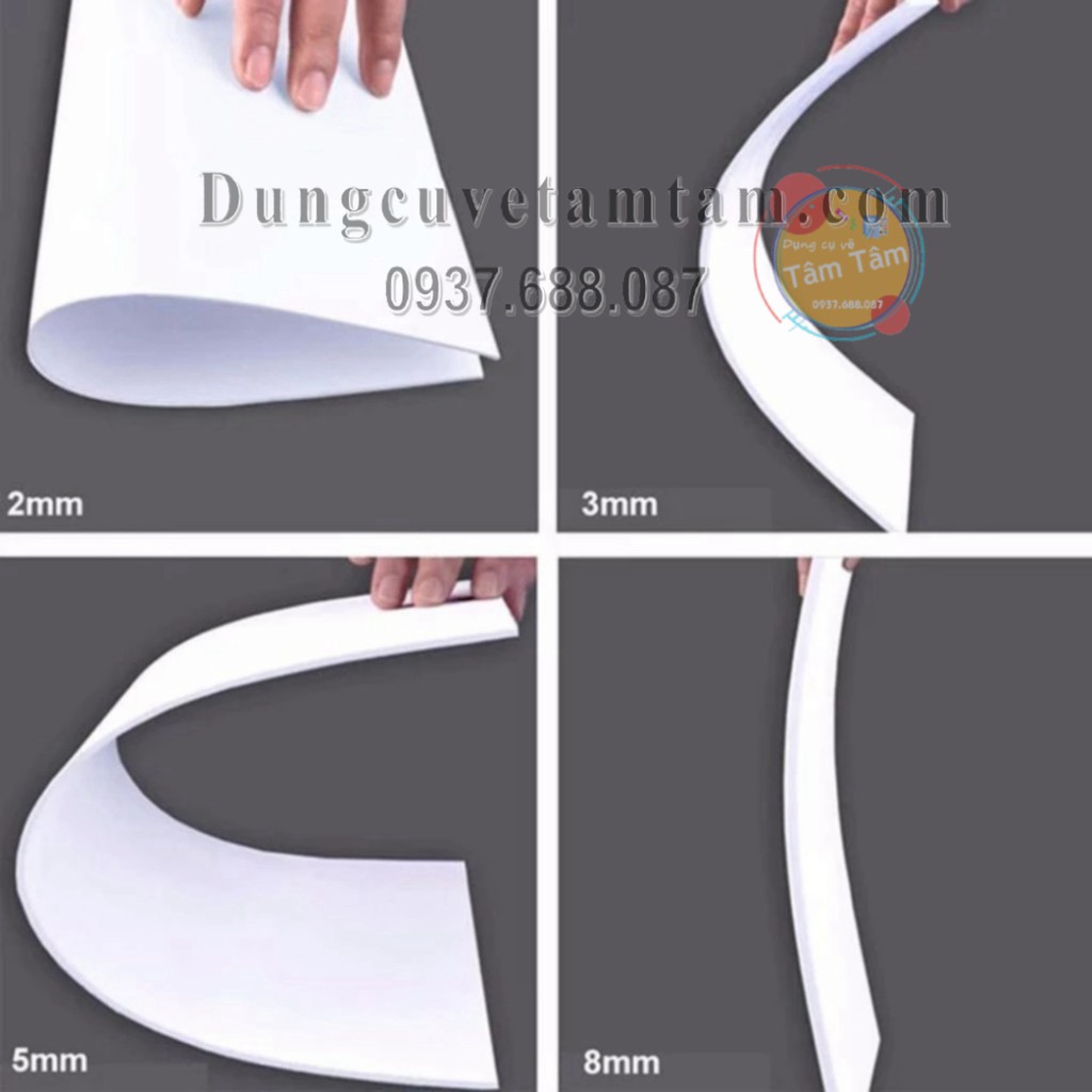[ TÂM TÂM ]-Bìa Mô Hình Foam, Tấm Fomex,Tấm PVC Foam làm mô hình dày 2mm/3mm/5mm/8mm-Size A2 40x60c-Ship hỏa tốc -
