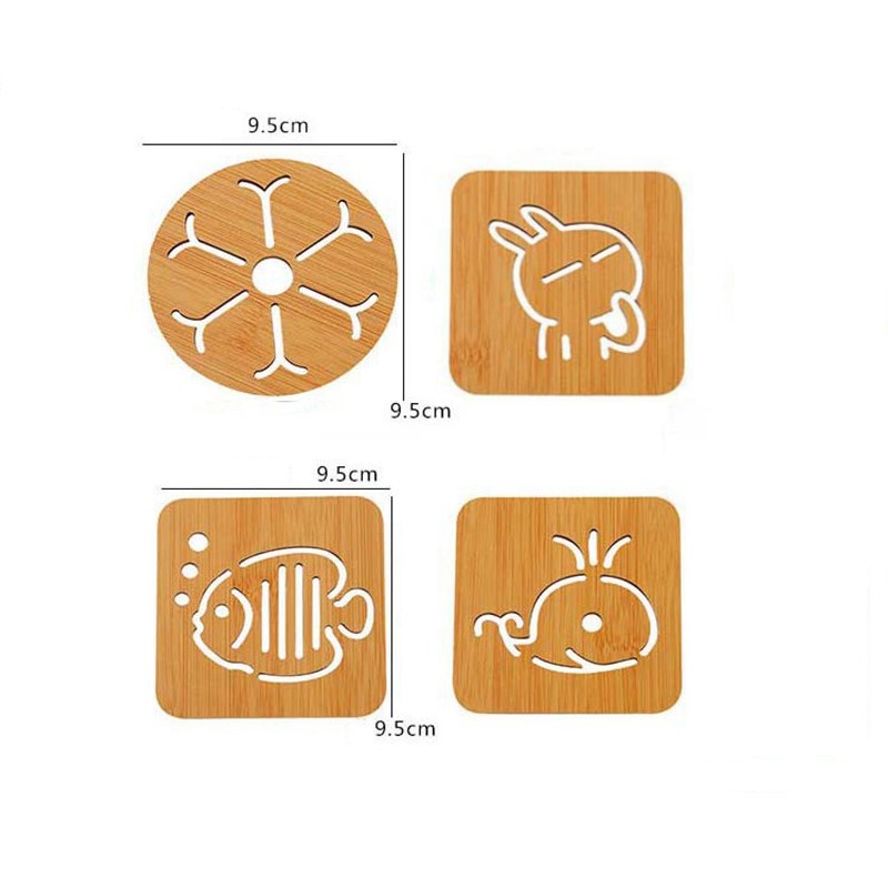 Đế Lót Ly Gỗ, Tấm Lót Cốc Gỗ Chống Nóng, Cách Nhiệt Tiện Dụng, Nhiều Mẫu Mã Sang Chảnh, Ngộ Nghĩnh
