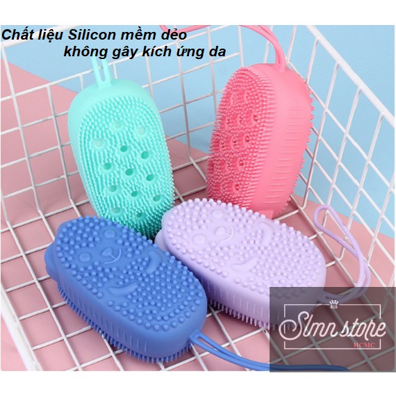 Bông tắm tạo bọt massage hình chuột dễ thương, bông tắm tẩy silicone tẩy tế bào da chết (màu ngẫu nhiên)