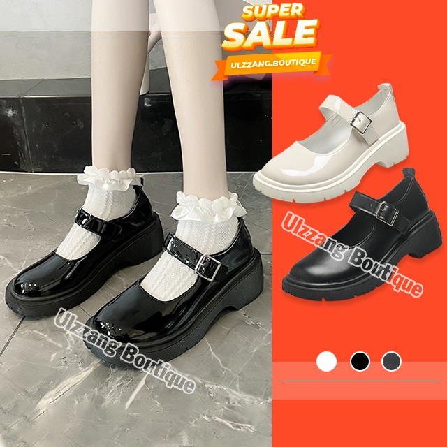 Giày Ulzzang Nữ Lolita Dây Cài 5cm Phong Cách Hàn Quốc