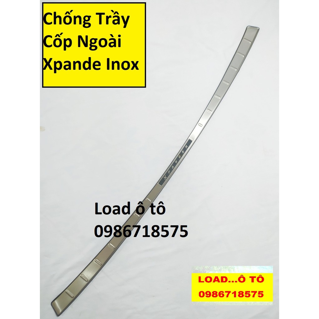 Chống trầy cốp trong ngoài Xe Mitsubishi Xpander 2022-2018, Xpander Cross (chất liệu inox) Mặt Chữ Bóng Cao Cấp