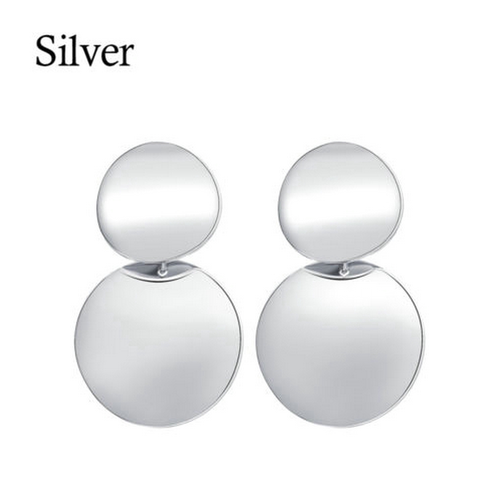 Bông tai thời trang 2 tầng ánh kim độc đáo cho nữ