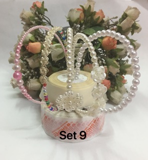 14/- Set 5 cài tóc/bờm tóc ngọc trai handmade