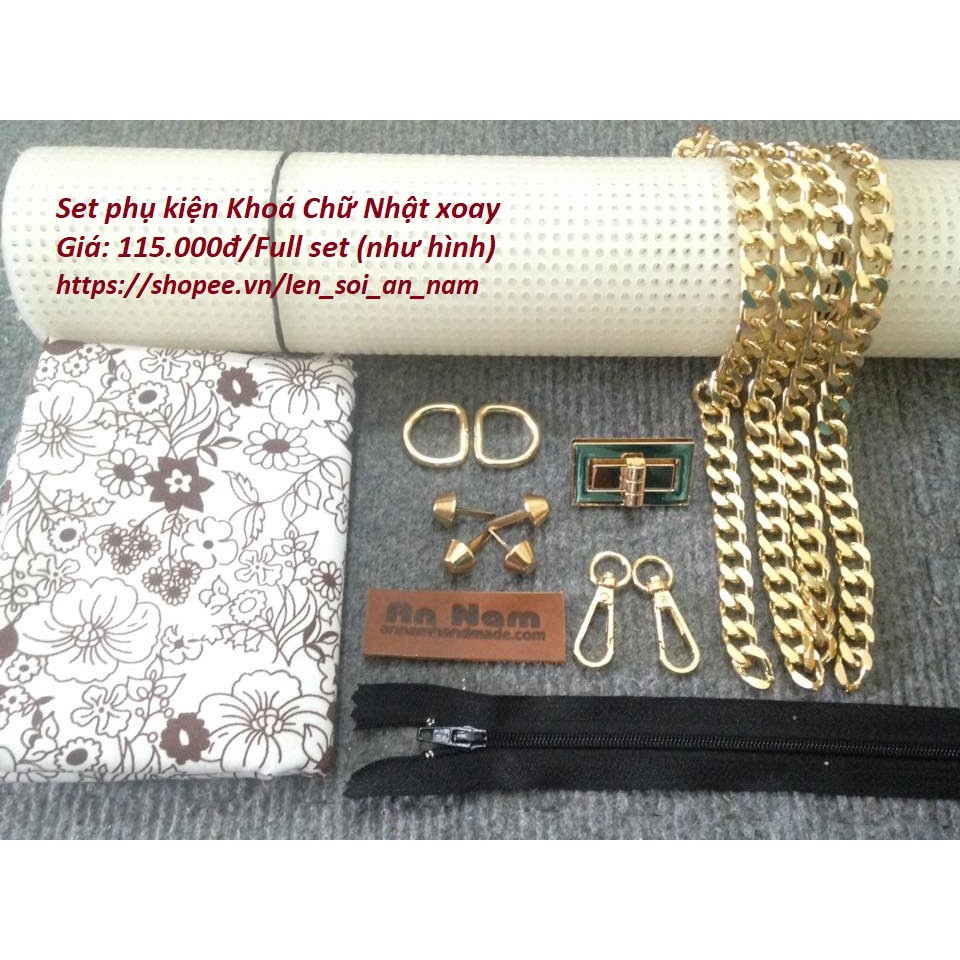 Set Phụ Kiện Khoá chữ Nhật Xoay