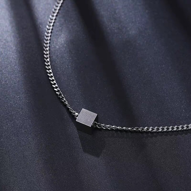 Dây Chuyền Square Chain Hình Khối Vuông Đặc Màu Bạc Saz store - Vòng Cổ Hình Khối Thép Titan Không Gỉ