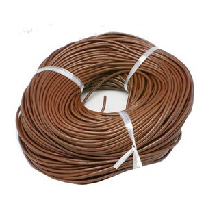 Cuộn dây da bò màu nâu cỡ 2mm dài 109.36 yards/100m