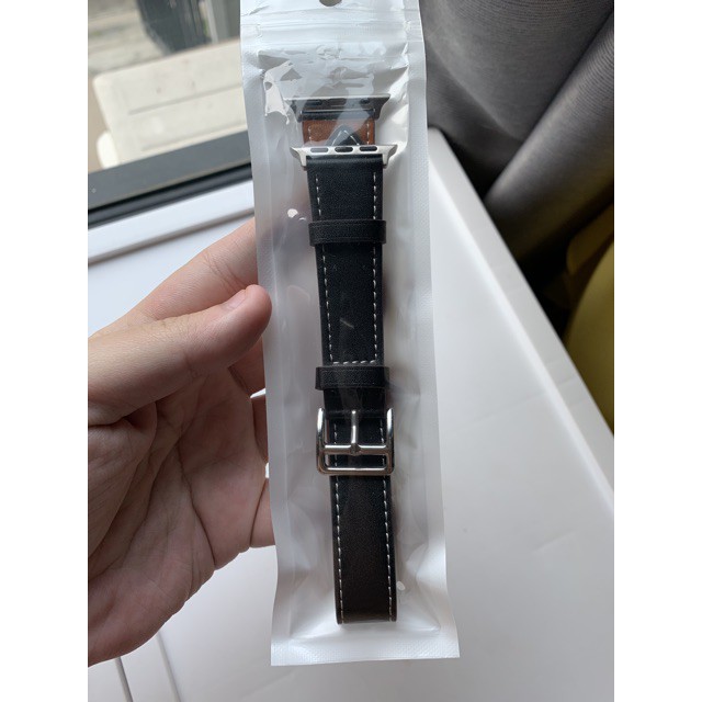 Dây đeo thay thế 2 lớp chất liệu da cho đồng hồ thông minh Apple Watch Series 1 2 3 4 5 6 SE 7 38mm 40mm 42mm 44mm 41mm 45mm