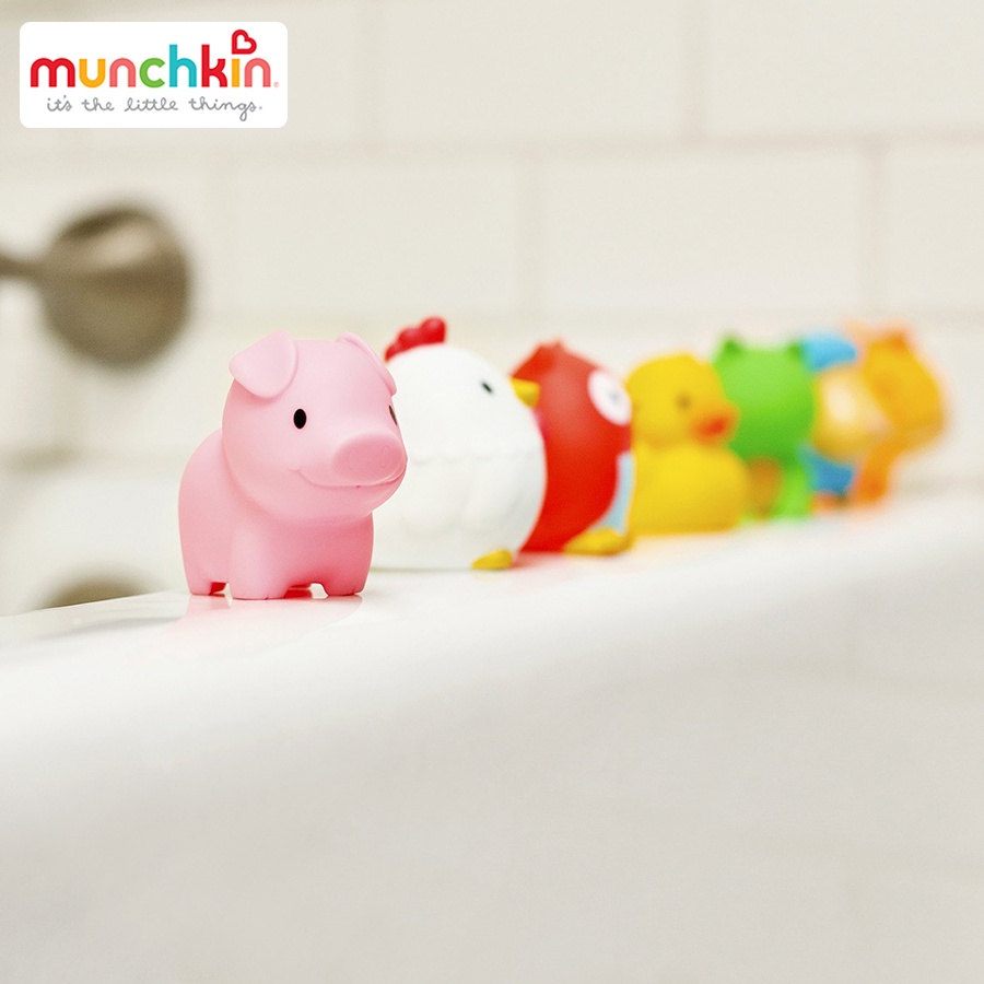 Bộ đồ chơi 4 sinh vật nông trại vui vẻ cho bé Munchkin - Chất liệu cao cấp an toàn cho bé