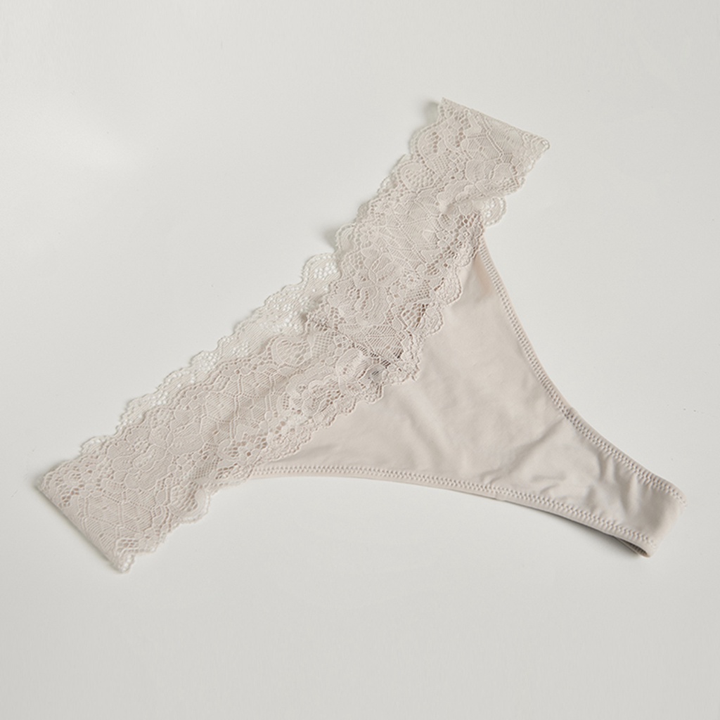 Quần lót nữ lọt khe thun lạnh phối ren iBasic PANW141