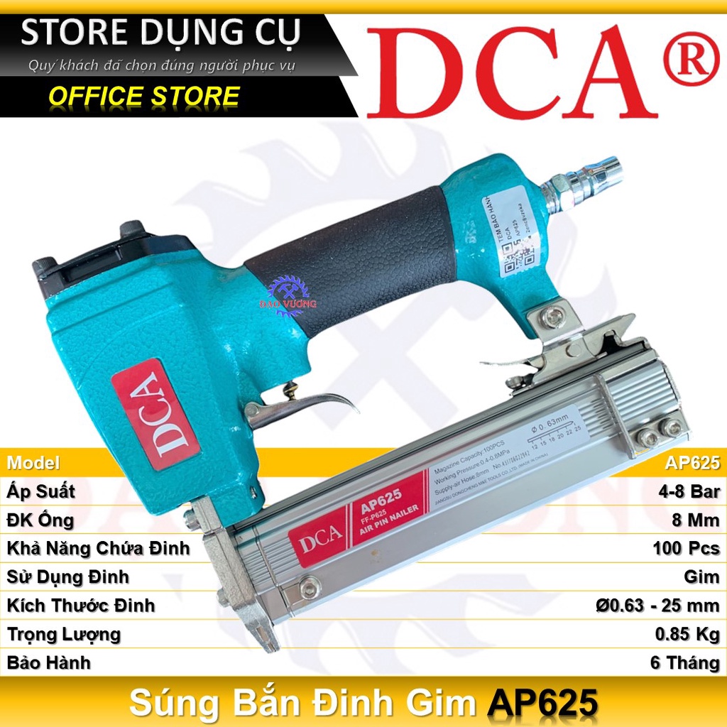 Súng bắn đinh gim dùng hơi DCA AP625 | Máy dập đinh gim FF-P625