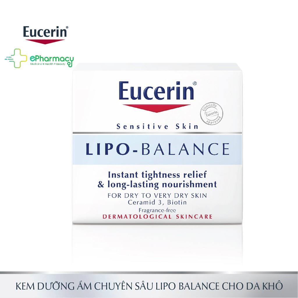 Kem Dưỡng Ẩm Eucerin Chuyên Sâu Dành Cho Da Khô, Da Nhạy Cảm-Eucerin Lipo Balance 50ml