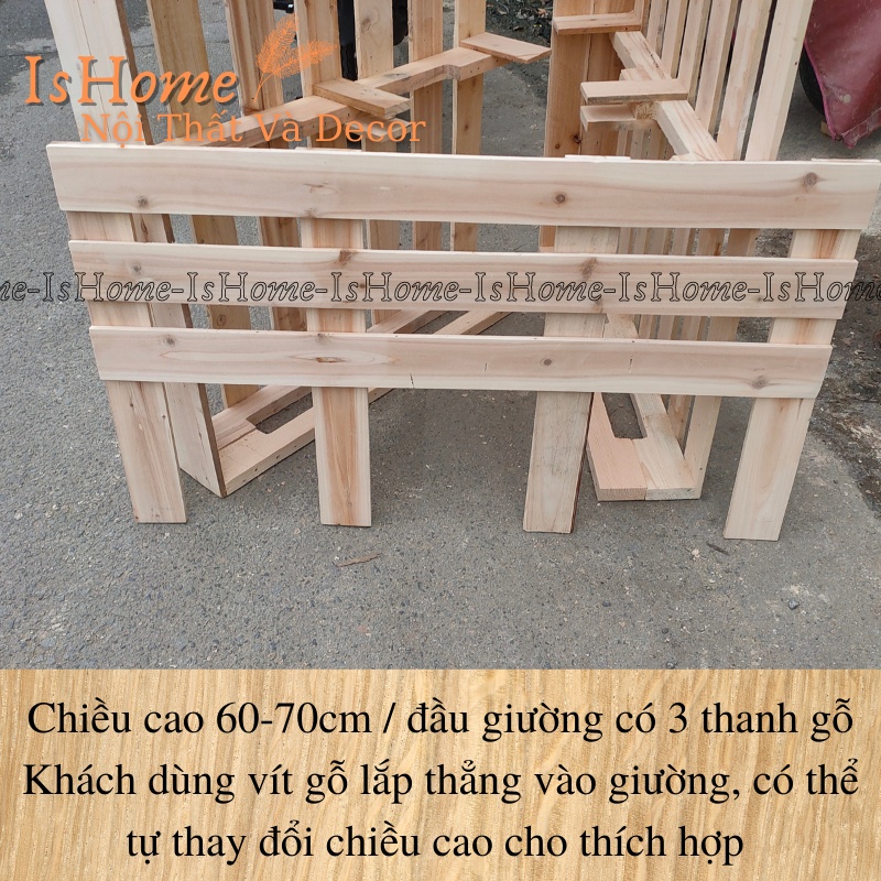 Đầu Giường Của Giường Pallet Gỗ Thông Đủ Kích Thước - Mẫu Dẹp