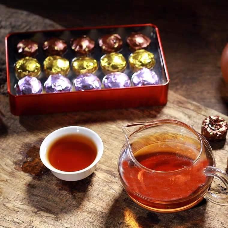 TRÀ PHỔ NHĨ Vân Nam Hộp Quà tặng sang trọng 15 bánh Mix 3 vị - Thơm Ngon bổ dưỡng | BigBuy360 - bigbuy360.vn
