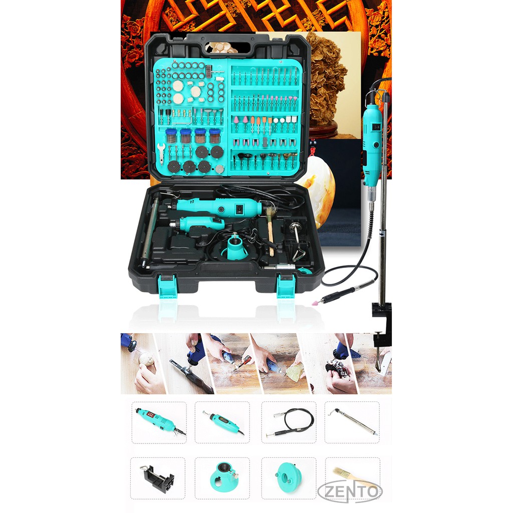 Bộ máy khoan, mài, khắc mini Zento 550 chi tiết cao cấp