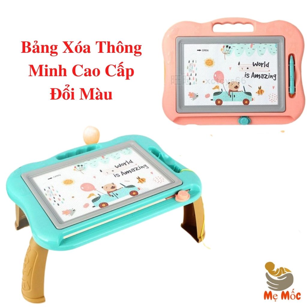 Bảng Tập Vẽ Tự Xóa Thông Minh Cao Cấp Có Chân Bàn – Bảng Vẽ Từ Tính Nhiều Màu Cho Bé - Shop Mẹ Mốc ,BXCB