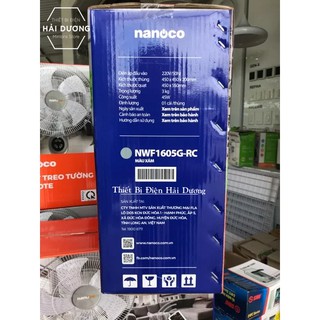 QUẠT TREO TƯỜNG NANOCO NWF1605G-RC