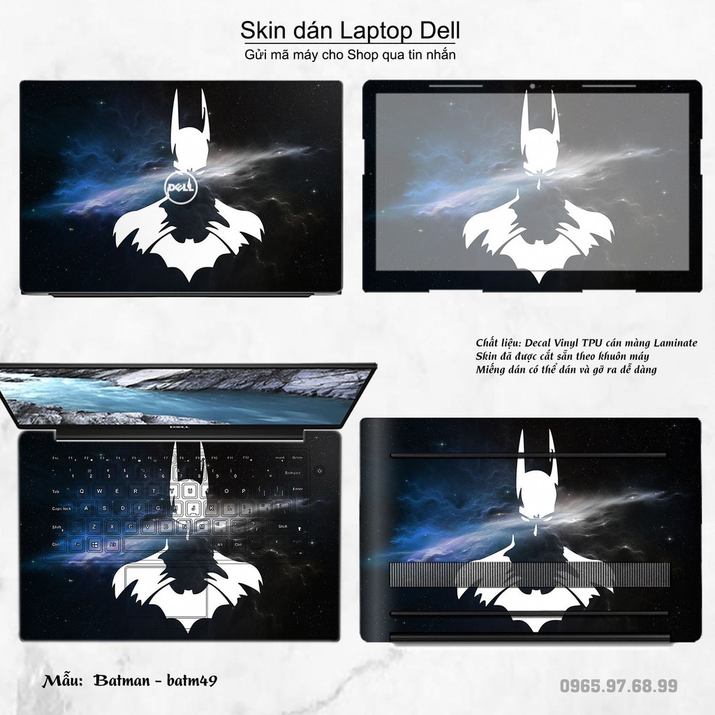 Skin dán Laptop Dell in hình Người dơi _nhiều mẫu 2 (inbox mã máy cho Shop)