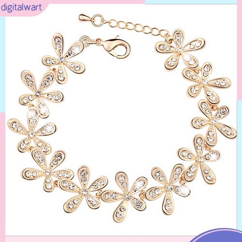 Vòng tay hoa tuyết đính đá pha lê nhân tạo sang trọng cá tính dành cho nữ