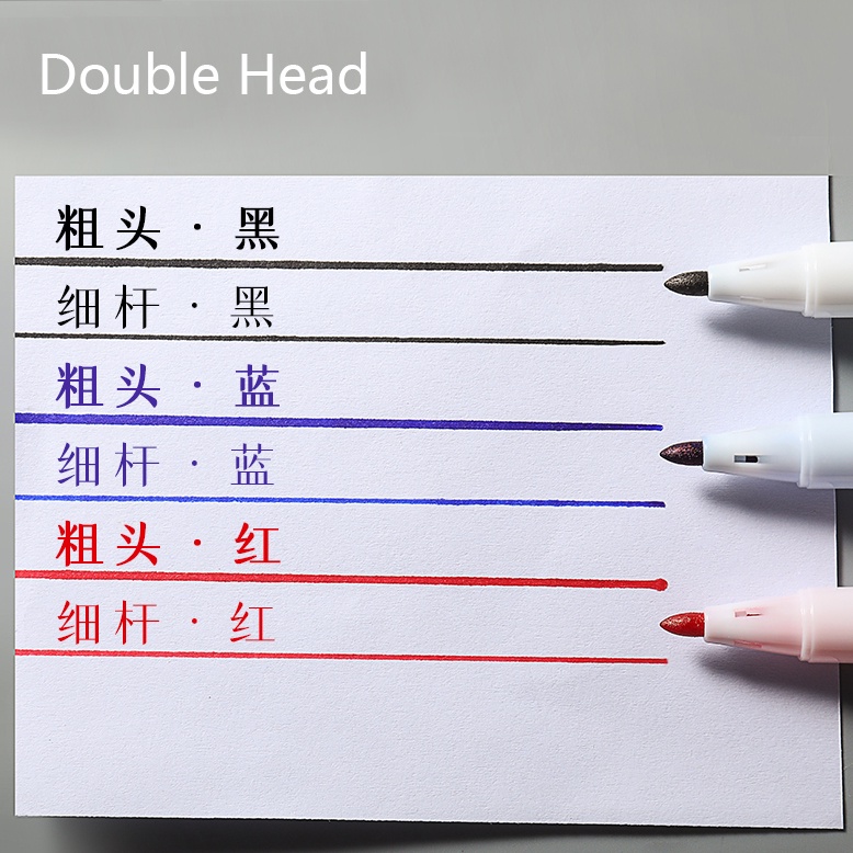 Bút Vẽ Hai Đầu Ngòi Mảnh Mực Xanh/Đỏ/Xanh Dương/Đen Chống Thấm Nước Dùng Vẽ Tranh