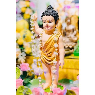 Tượng phật Hoa Tiên_ Đản sanh cao 58cm ngang 20.5cm